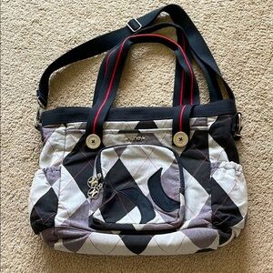 Vintage Hurley Messanger Laptop Bag Plaid Retro Office City Commuter Tote Large